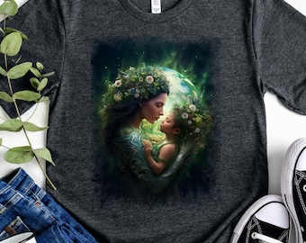 Mutter Erde Grafik T-Shirt: Frauen & Erde Feier Shirt