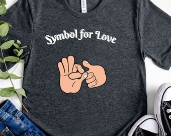 La mejor camiseta divertida de amor, Símbolo de camiseta de amor, Linda camiseta traviesa, Camiseta traviesa hilarante, Camiseta superdivertida con gesto de mano traviesa, Camiseta sexy