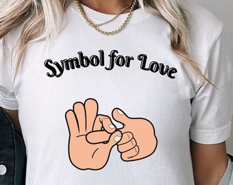 La mejor camiseta divertida de amor, camiseta con símbolo de amor, camiseta traviesa y tierna, camiseta traviesa y divertidísima, camiseta súper divertida con gesto travieso de la mano, camiseta sexy.