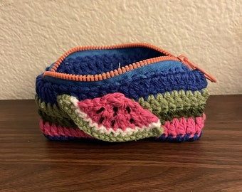 Crochet Watermelon Coin Bag