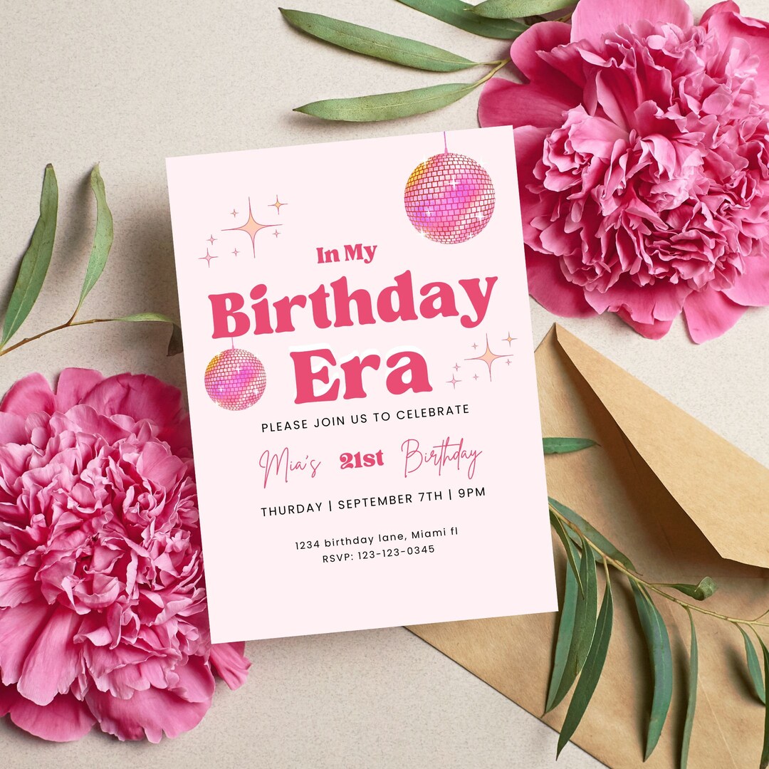 In My Birthday Era Editable Invitation, Personalized Birthday ...