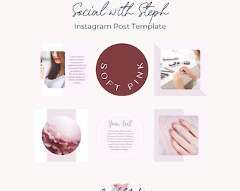 Roze Instagram post en verhaal Canva-sjabloon