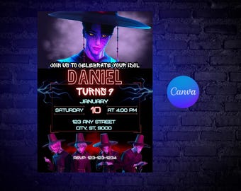 Invitación inspirada en Saja Boys de K-pop Demon Hunters