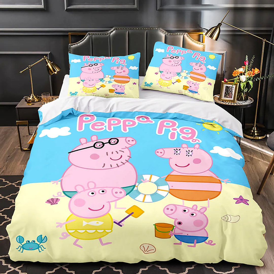 Peppa Pig Bedding Set Peppa Pig Family Gift Peppa Pig Quilt Etsy