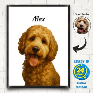 Custom Watercolor Portraits Using Pet Photo, Dog Portraits, Personalized Digital Dog Portraits, Pet Portrait from Photo, Custom Pet Draw Art