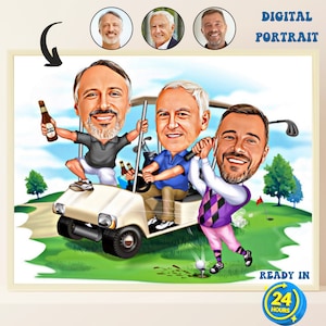 Personalisierte Golfspieler Cartoon Geschenk, benutzerdefinierte Karikatur Porträt von Ihrem Foto, lustige Golfer Geschenke, Geschenke für den besten Freund, Geschenk für den Golfclub