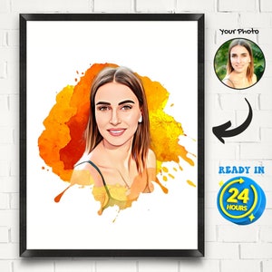 Watercolor Cartoon Portrait, Design Custom Portrait from Photo, Digital Portrait, Social Media Profile Picture, Design Avatar, Cartoon Logo