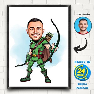 Holen Sie sich Ihr eigenes Superhelden-Porträt von Ihrem Foto, benutzerdefiniertes Superhelden-Porträt, Superhelden-Geburtstagsgeschenk, personalisierte Superhelden-Karikatur