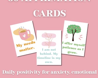 Printable Affirmation Cards: 30 Daily Positive Mental Health Cards (PDF)