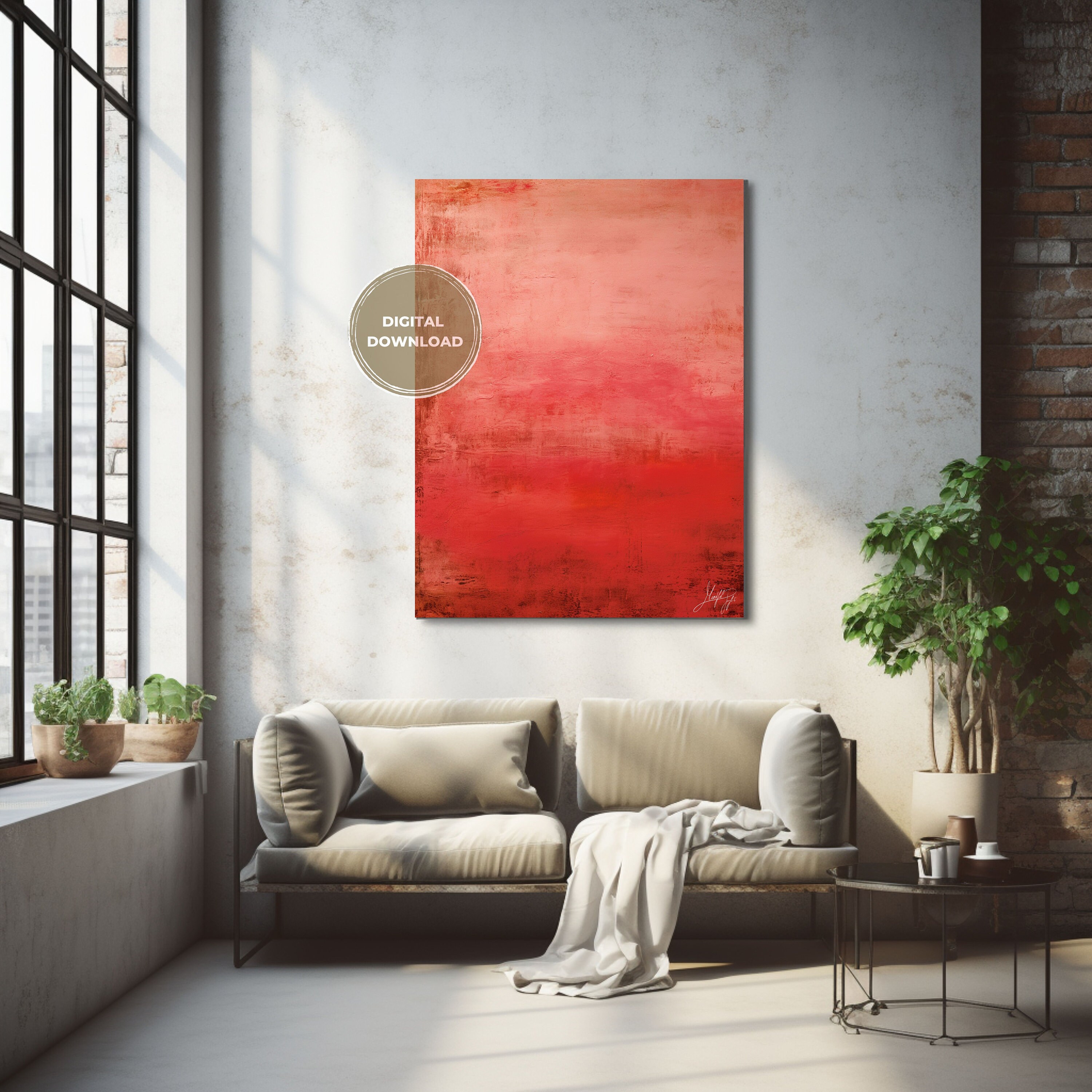 Rose Abstract Painting Inspired by Mark Rothko, Rose Minimalist Wall ...