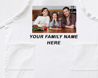 Custom Photo Apron, Personalized Chef Gift, Adjustable Neck
