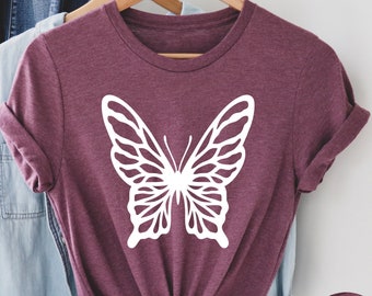 Butterfly Shirt, Monarch Butterfly T-Shirt, Butterfly Pocket Tee, Cute Butterfly Shirt, Animal Lover Shirt, Mom Gift, Gift For Her