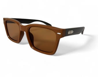 Dark Brown & Grey Square Sunglasses Y2K Vintage Retro Trendy UV400 Transparent Tint Unisex Shades