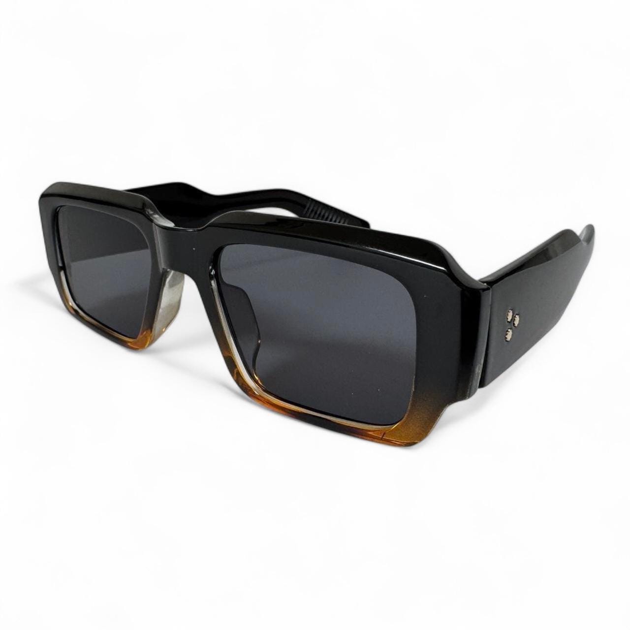 Oversized Square Sunglasses Flat Top Black Frame Y2K Retro UV400 Protection Retro BlackY2K Rectangle Women Men Trendy Fashion Narrow  main image 3