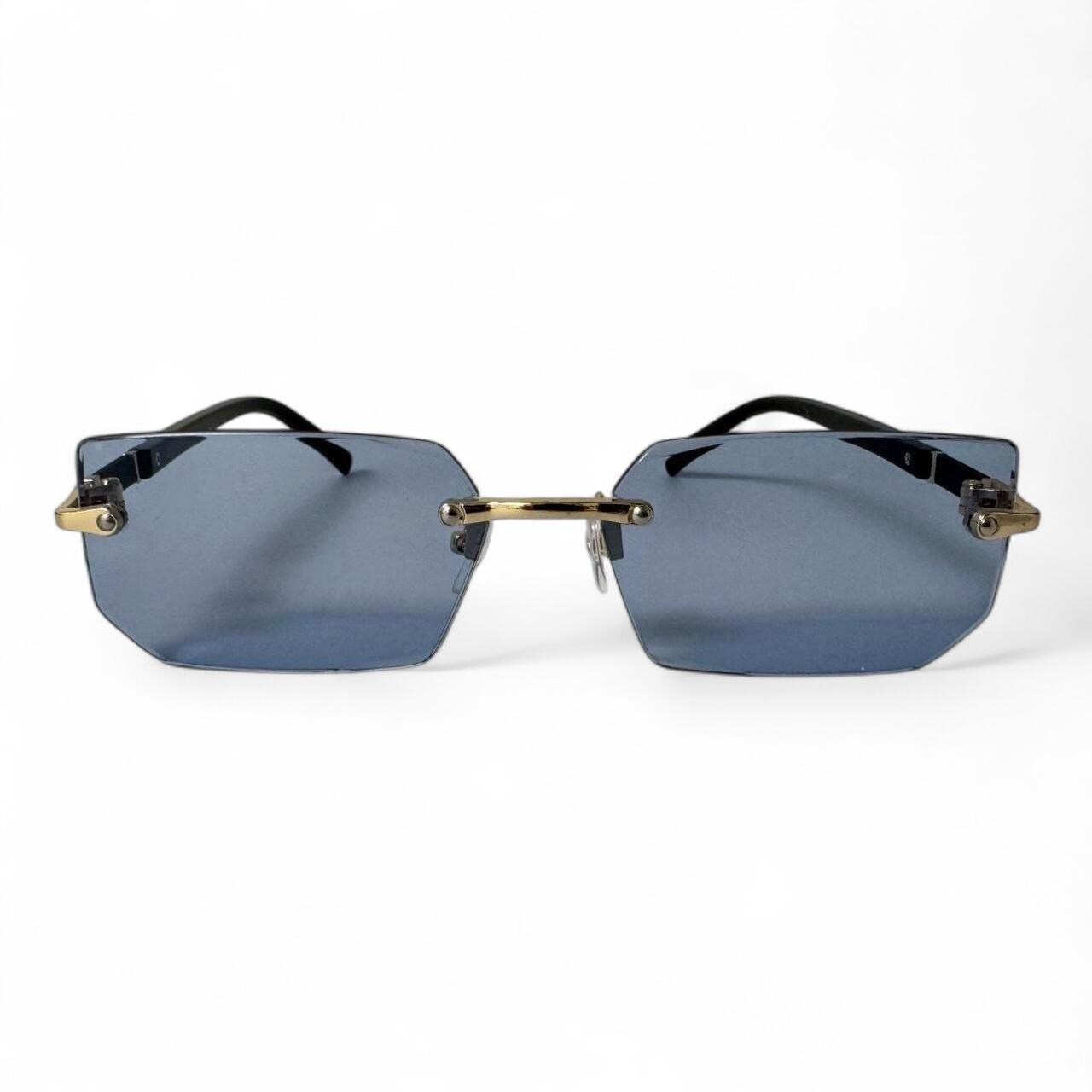 Rimless Square Sunglasses UV400 TAC Lenses Retro Y2K Unisex Amazon.com: Rimless Gold Frame Vintage Designer Buffs Y2K  main image 2