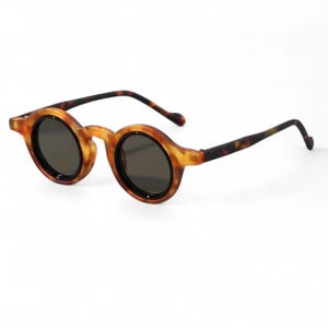 Runde Tortoise Shell Sonnenbrille Bold Chunky Circle Rahmen - Retro Art-Deco-Sonnenbrille