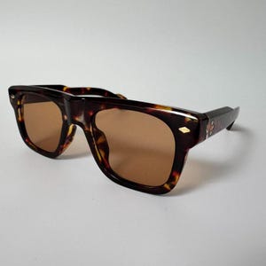 Brown Transparent Tortoise Shell Full Rim UV400 Y2K Fashion Square Sunglasses