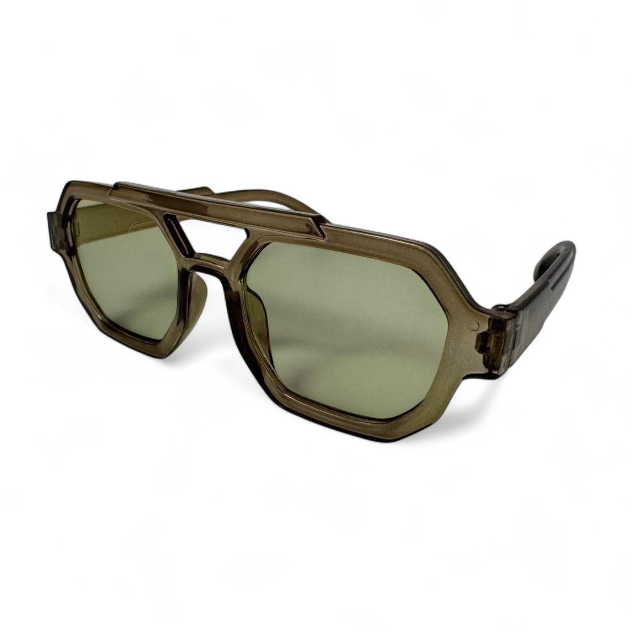 Oversized Khaki Green Square Pilot Sunglasses Y2K Vintage  display picture 2
