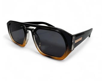 Óculos de Sol Aviador Oversized Pretos Estilo Vintage Retrô Y2K com Lentes Cinza Escuras e Proteção UV400 - Unissex