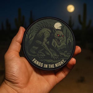 Chupacabra Patch, 3 inch Cryptid Iron-On Badge for Horror Fans, Paranormal Hunters and Spooky Gear Enthusiasts