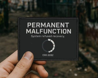 Permanent Fehlfunktion Patch | Cyberpunk Glitch Techwear Abzeichen