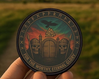 Halls of Valhalla Viking Patch | Norse Afterlife Morale Badge for Jackets & Gear