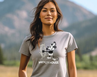 Camiseta Steamboat Willie Mickey Mouse, camisa Mickey vintage de 1928, camiseta de vacaciones, regalo para ella o maestro