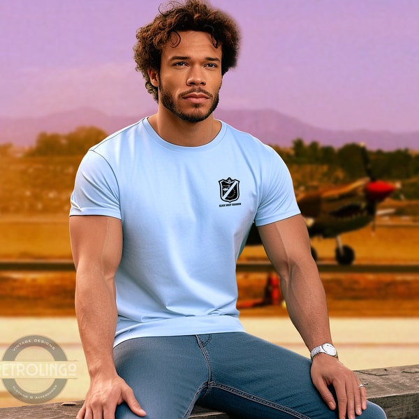 WWII Black Sheep Squadron Emblem Tee, Unique Military Pilot Shirt, WW2 Aviation Gift,  Retro Flying T shirt, Vintage Warbird tshirt