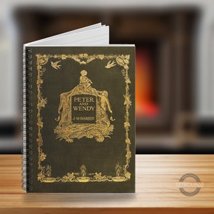 Vintage Peter Pan Notebook, 1st Edition Book Cover, School Supplies, J.M. Barrie Fairy Tale Journal, Blank Memory sketch Book for writers