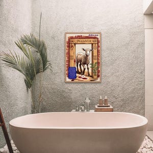 Schafe gehen durch Pessach Tür Exodus 12 Haus Dekoration Wohnen Illustration Christliche Kunst, Pessach Karfreitag Christlich Ostern Palmsonntag