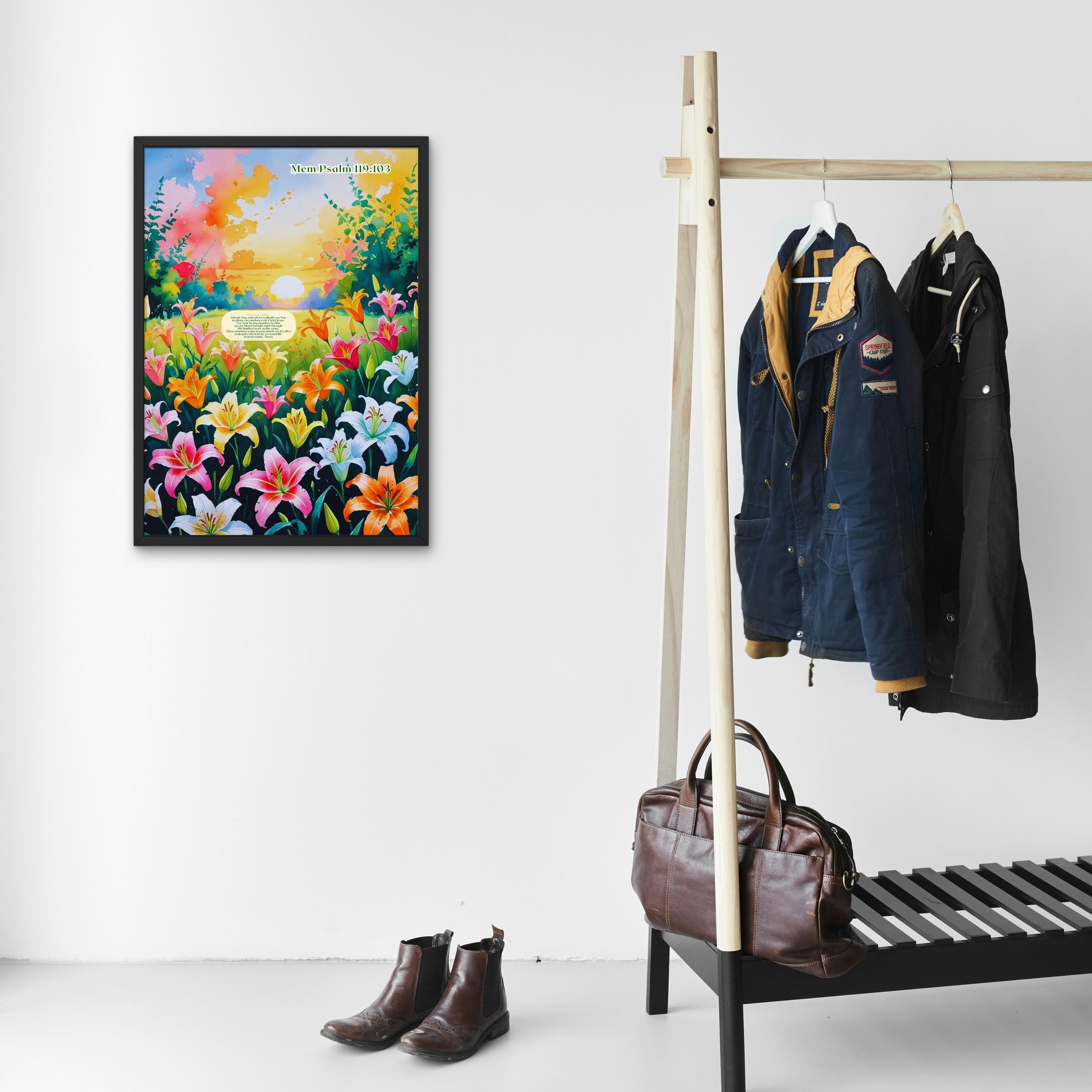 Countryside Lilies Watercolor Print: Joyful Cottagecore Floral Abstract Art (Digital Download)