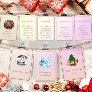 Printable Christmas Advent Activity Cards: Bible Verse Affirmations (PDF Download)