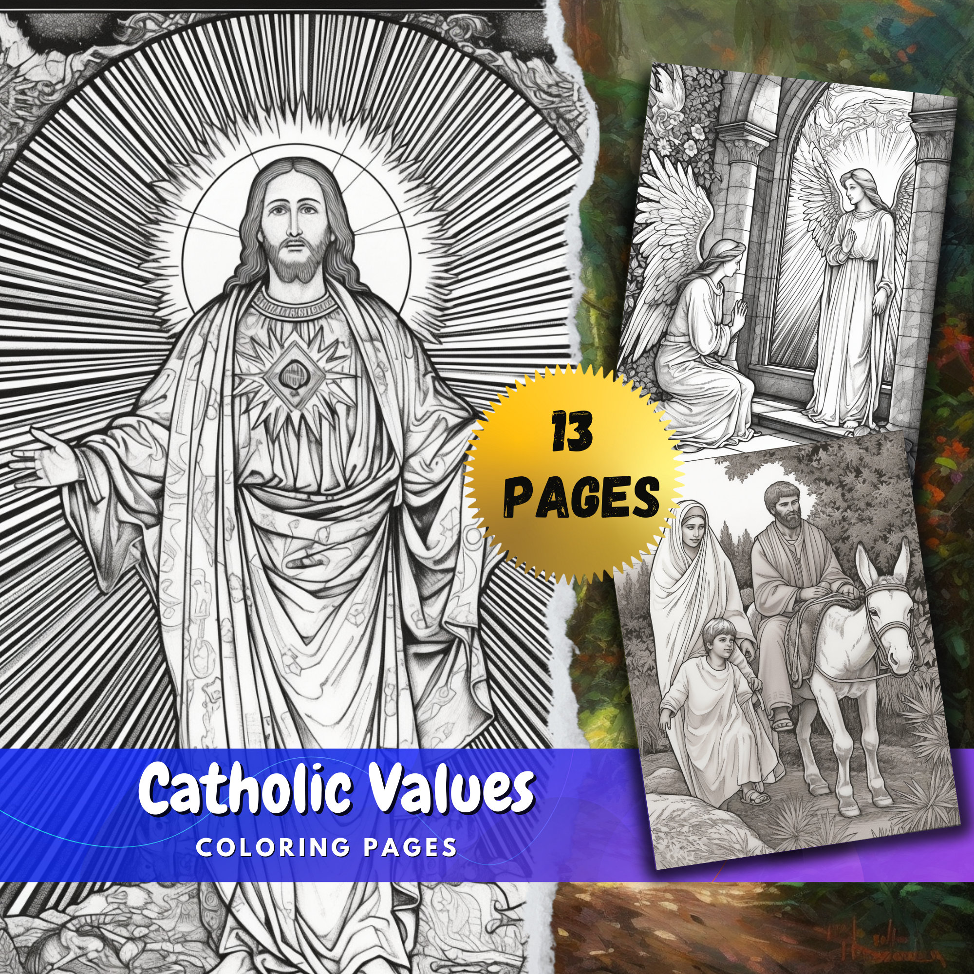 Catholic Coloring Pages for Adults Holy Color Therapy Printable Digital ...