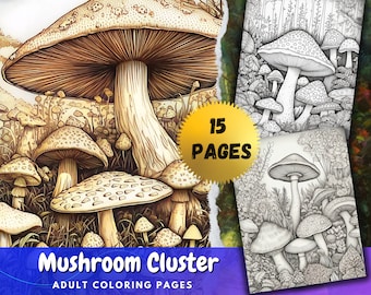 Mushroom Coloring Pages for Adult Therapy And Mindful Coloring