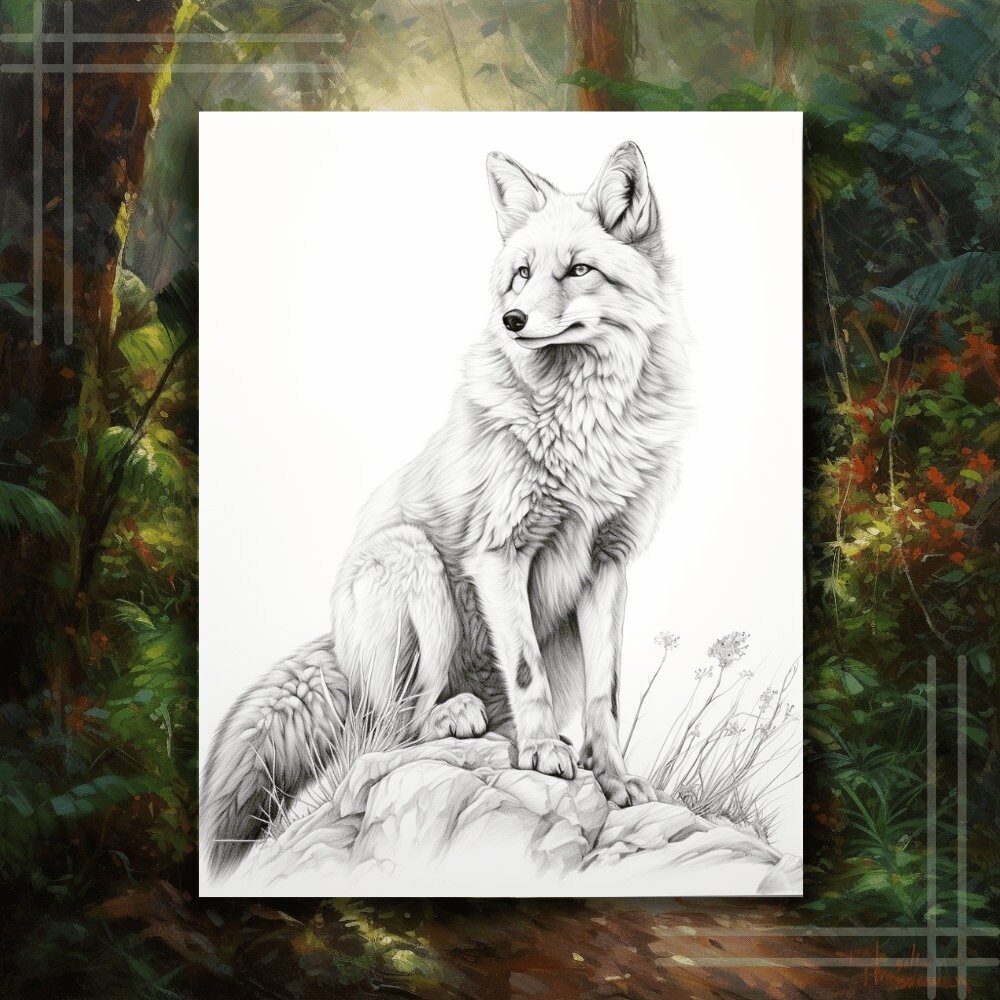 Realistic Fox Coloring Pages for Animal Lovers and Adult Coloring Pages