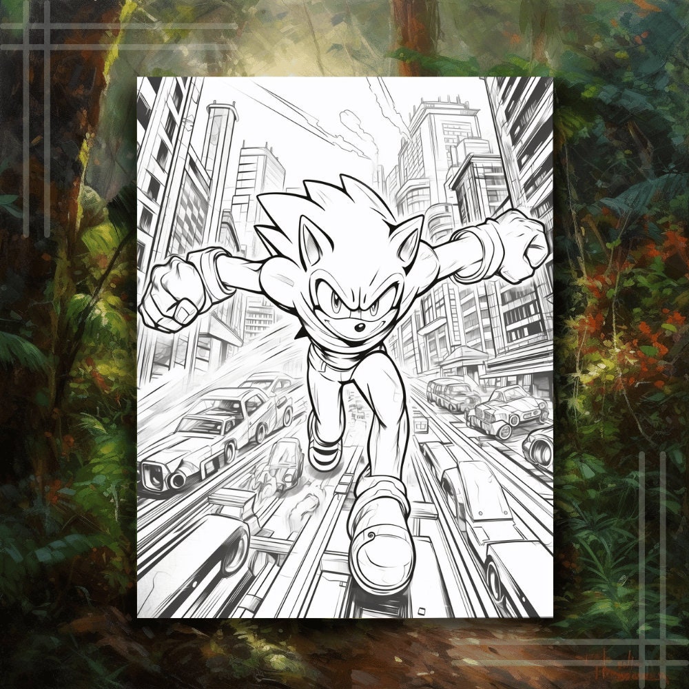 Inspired Sonic Shadow Coloring Pages for Sonic Hedge Hog Fans - Etsy