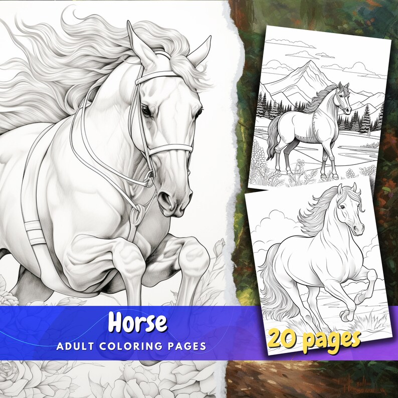 realistic horse coloring page, 2023 Coloring Page