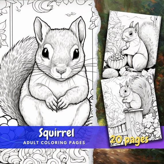 Realistic Squirrel Coloring Pages