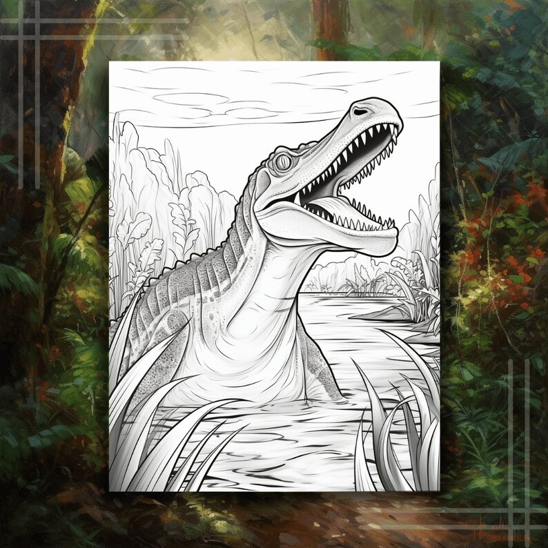 Realistic Dinosaurs Coloring Pages Instant Download - Etsy
