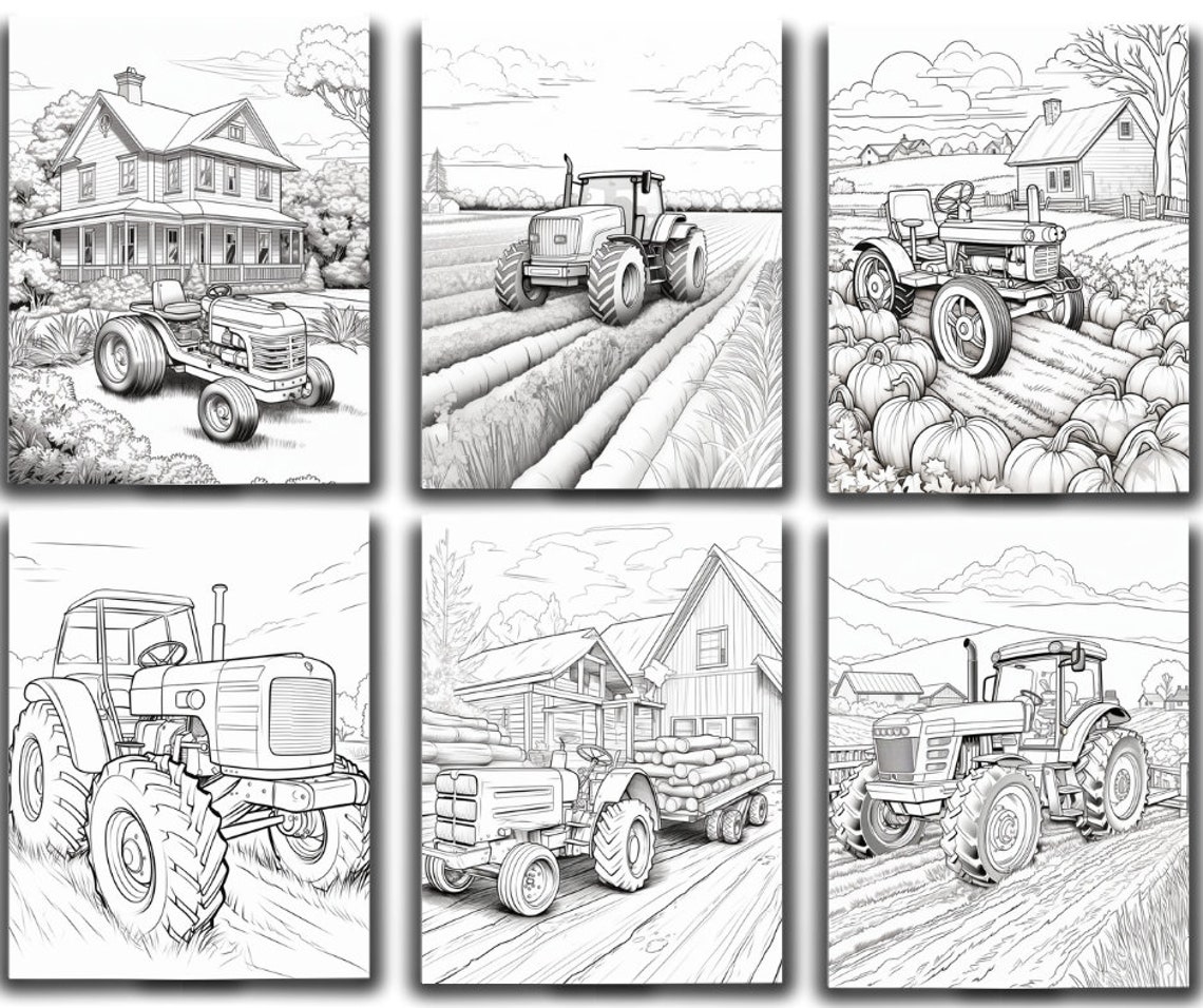 John Deere Tractor Coloring Pages for Adults Farm Coloring Book ...