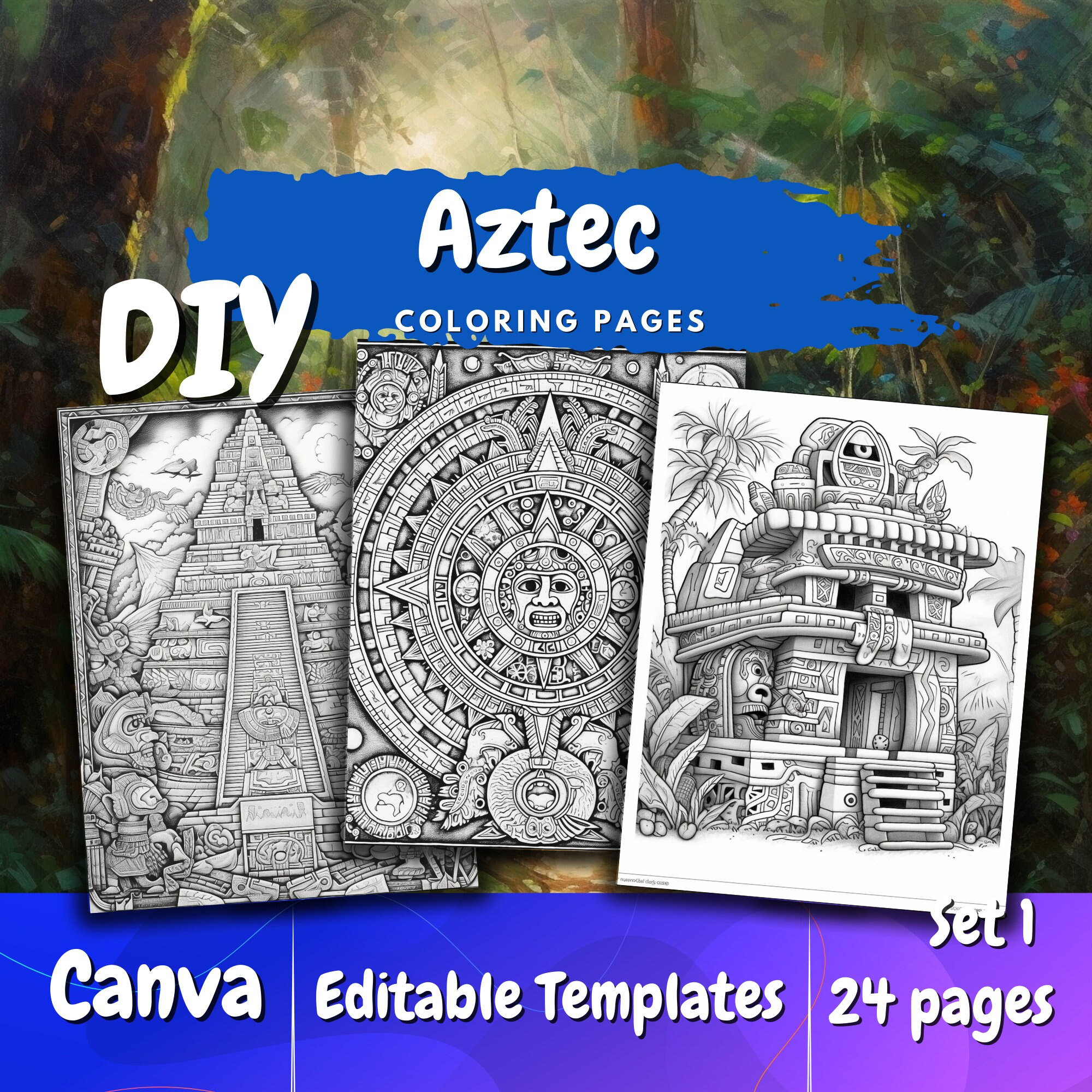 Aztec Calendar Coloring Page
