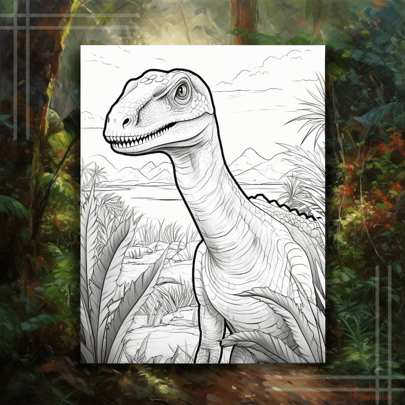 Realistic Dinosaurs Coloring Pages Instant Download - Etsy