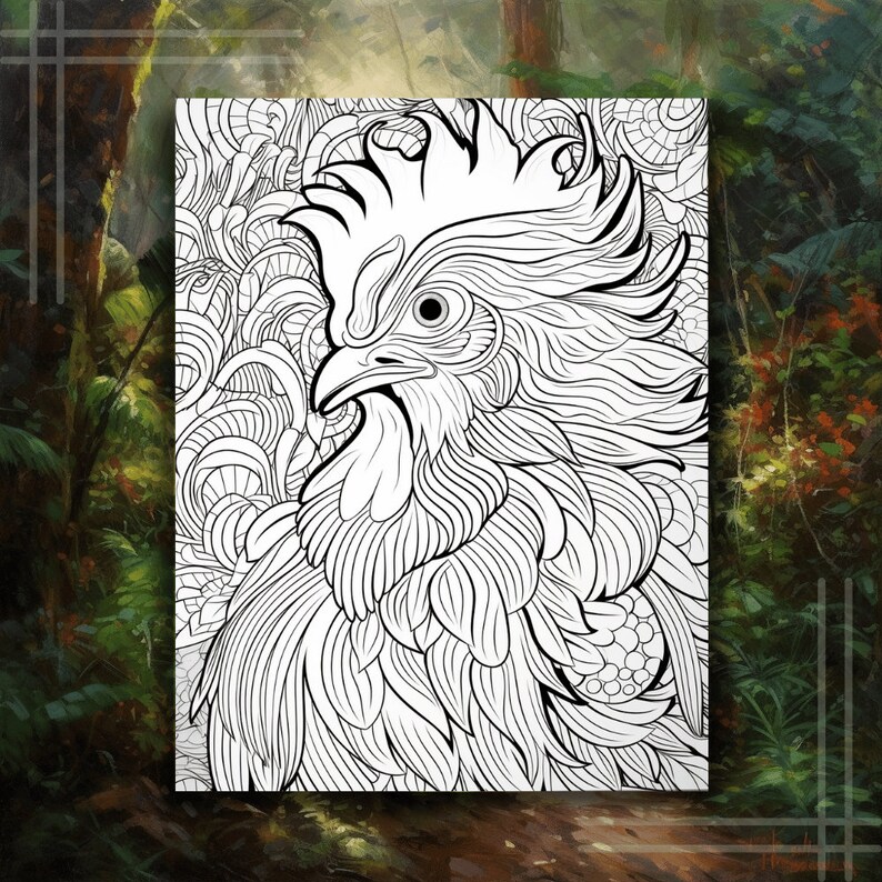 Realistic Chicken Coloring Pages Greyscale Adult Coloring Pages for