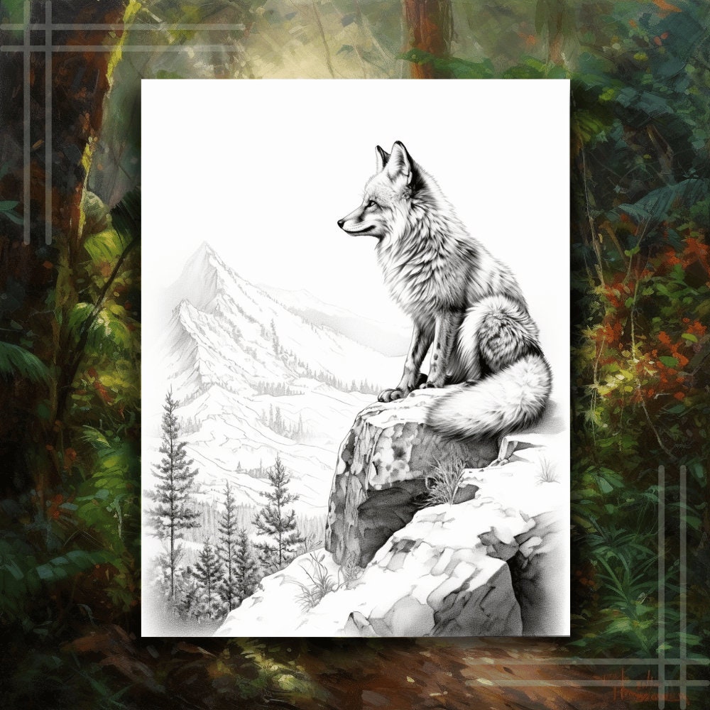 Realistic Fox Coloring Pages for Animal Lovers and Adult Coloring Pages