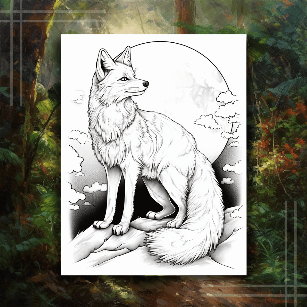 Realistic Fox Coloring Pages for Animal Lovers and Adult Coloring Pages