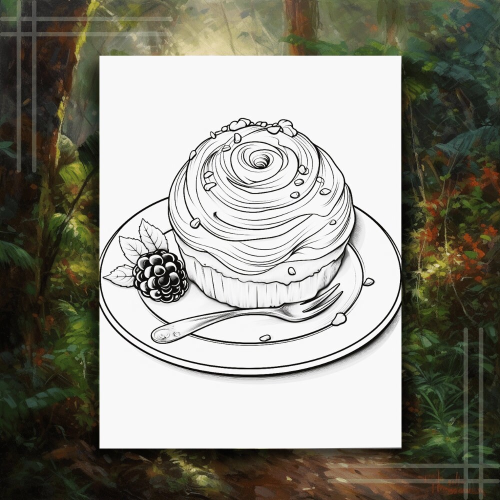 Cinnamon Roll Coloring Pages for Sweets Food Lovers - Etsy