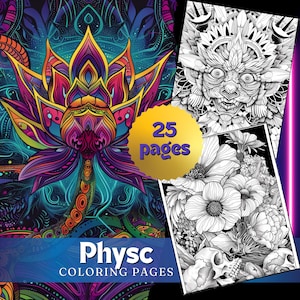 Psychedelic Adult Coloring Pages | Trippy Abstract Art PDF | Digital Download for Relaxation & Fun