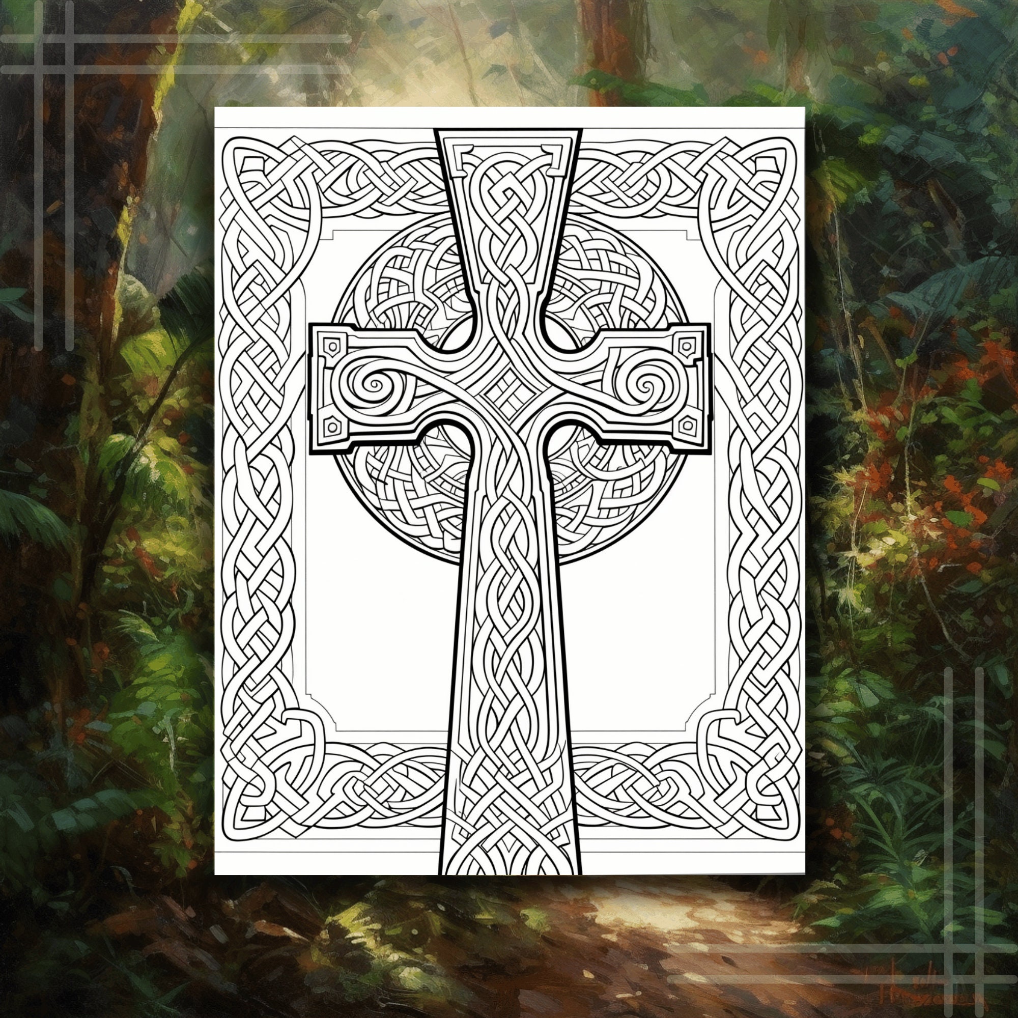 Jesus Cross Coloring Pages for Adults, Christian Coloring Page ...