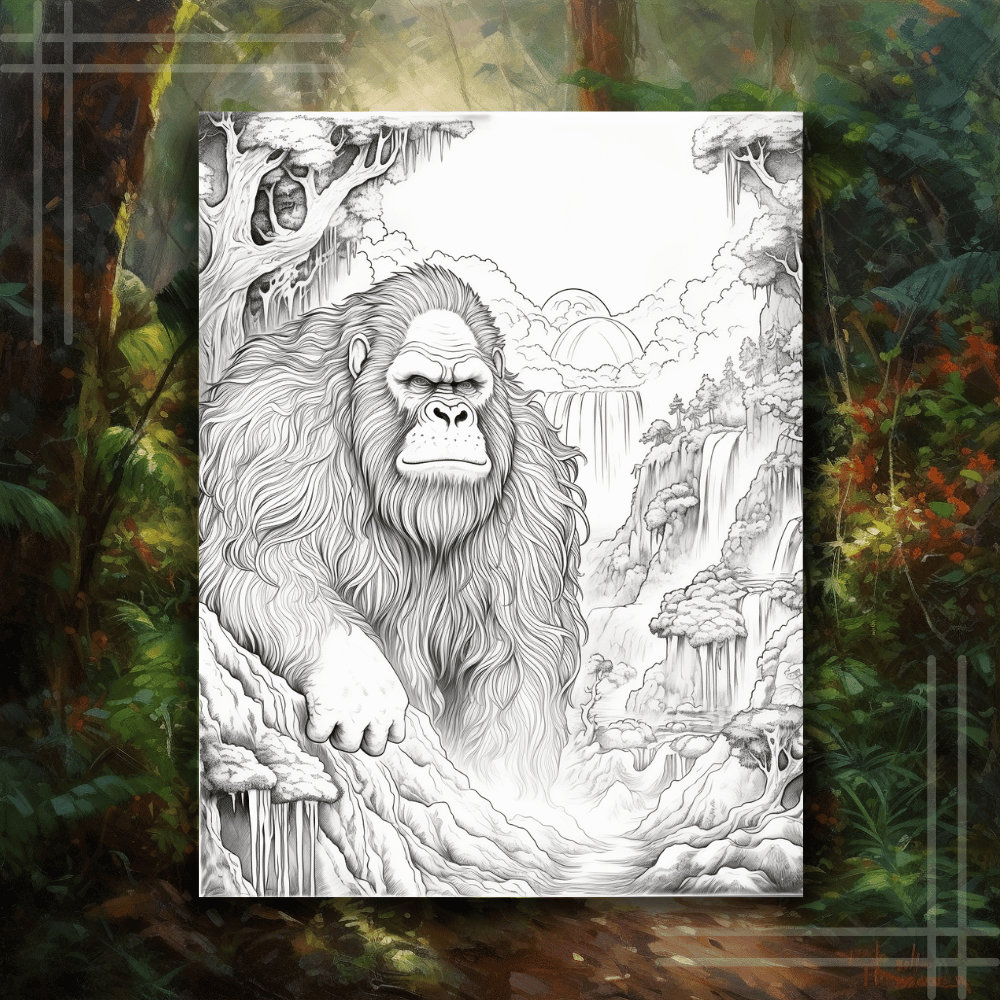 Realistic Greyscale Gorilla Coloring Pages for Adult Coloring - Etsy