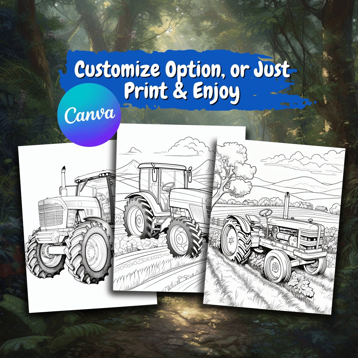 John Deere Tractor Coloring Pages for Adults Therapy Coloring - Etsy